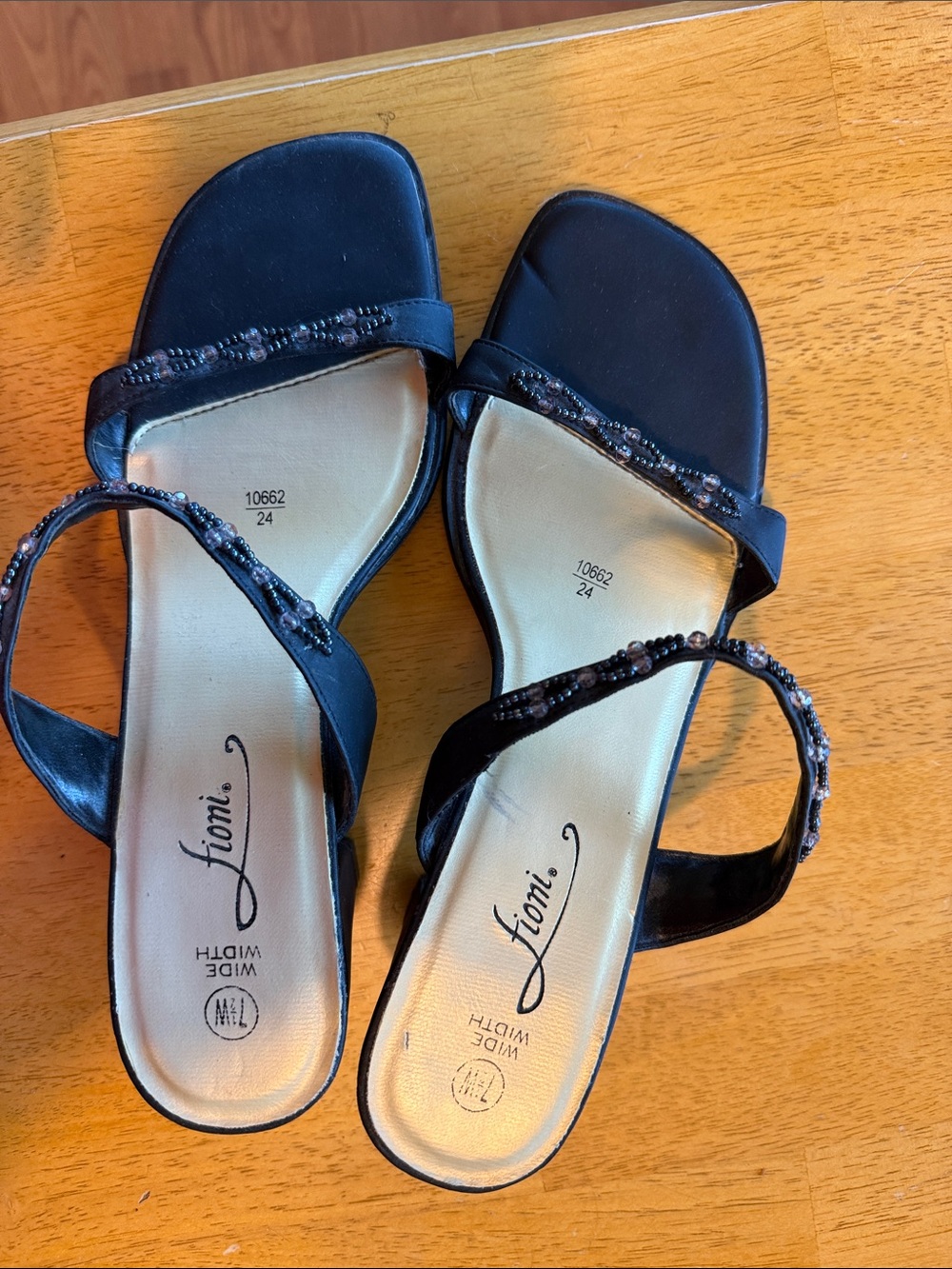 FIONI Clothing Black Beaded Open-Toe Heeled Sandals - Picture 2 of 7